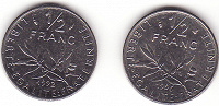 Отдается в дар 1/2 franc, one penny, 10 pfennig