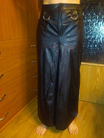 Длинная черная юбка кожзам р 44