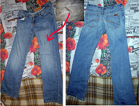 Отдается в дар старые голубые джинсы 46-48 размера