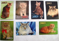 Отдается в дар Карманные календарики «Кошки»