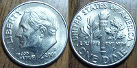 Отдается в дар Американская монета ONE DIME