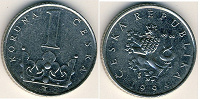 Отдается в дар Монеты Чехия 1 крона (1994, 2006, 2009)