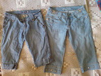 Отдается в дар Капри джинсовые для девочки, размер 26