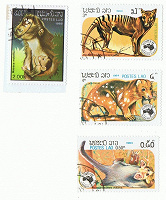 Отдается в дар Австралийские животные на марках Лаос