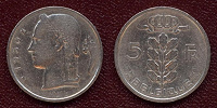 Отдается в дар Бельгия 5 франков 1950 года