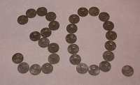 Отдается в дар 30 монет Danmark в честь 30 дара