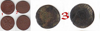 Отдается в дар Три древние монетки