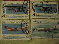 Отдается в дар авиация Кубы на марках