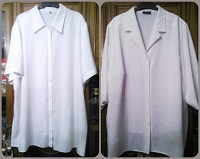 Отдается в дар 2 белые блузы с короткими рукавами, р-р 62-64
