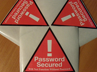 Отдается в дар Три наклейки «Password Secured»