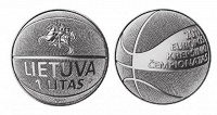 Отдается в дар Литва 1 лит 2011 «Чемпионат Европы по баскетболу»