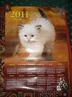 Отдается в дар Два настенных календаря с кошкой и ювелирными украшениями
