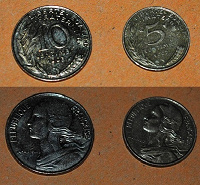 Отдается в дар 5 и 10 Centime