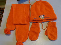 Отдается в дар Детский зимний наборчик: шапочка, рукавички и шарфик.