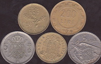 Отдается в дар Монеты Испании и Италии