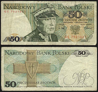 Отдается в дар 50 злотых Польши 1988 г.
