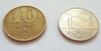 Отдается в дар Две монеты “10 Forint”