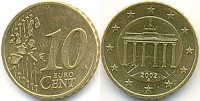 Отдается в дар 10 евроцентов Германии(2002)