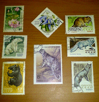 Отдается в дар фауна и немножко флоры)) марки для коллекции