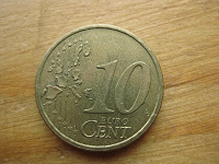 Отдается в дар Три монетки по 10 Евроцентов.Финляндия на обороте.