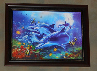 Отдается в дар Картина «Дельфины»