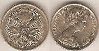 Отдается в дар Австралия — 5 центов — 1982г (Утконос)