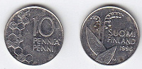 Отдается в дар 10 пени Финляндия 1996 год