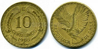 Отдается в дар монета Чили 10 сентесимо 1966 год