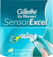 Отдается в дар Сменные кассеты для бритвенного станка Gillette Sensor Excel для женщин 5 штук.