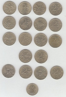 Отдается в дар Юбилейные монеты России 2000-2001 гг.