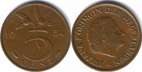 Отдается в дар Нидерланды. 5 центов. 1954 год.