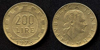 Отдается в дар 200 лир Италии 1978 г.(шестерня)