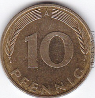 Отдается в дар Монета 10 pfennig