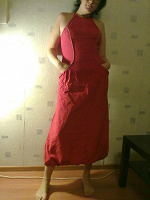 Отдается в дар Дерзкое красное платье с утяжным низом из плащевки!