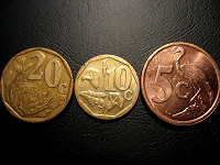 Отдается в дар 5,10 и 20 центов — Южная Африка