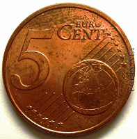 Отдается в дар Евроценты 5 шт по 5 центов
