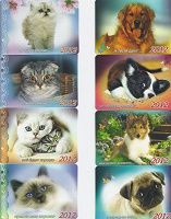 Отдается в дар календарики с кошками и собачками