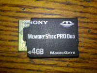 Отдается в дар Memory Stick Pro Duo 4Gb