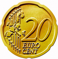 Отдается в дар Монета 20 евроцентов