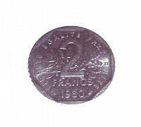 Отдается в дар Монета 2-а франка