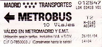 Отдается в дар Metrobus Madrid 10 Vlajes