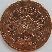 Отдается в дар Монета 5 евроцентов Австрия, 2004 год