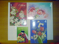 Отдается в дар цветы на открытках и календарик!