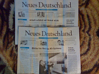 Отдается в дар 2 газеты на немецком