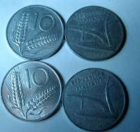 Отдается в дар Итальянские колосья на монетах