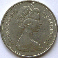 Отдается в дар 10 pence 1968