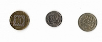 Отдается в дар Три монетки из разных стран.