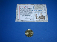Отдается в дар Юбилейные монета и марка с Шарль де Голлем