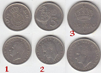 Отдается в дар 3 монеты Испании