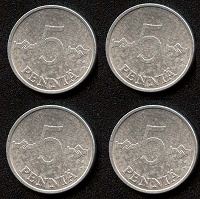 Отдается в дар Монеты. 5 пенни Финляндия 1979г.